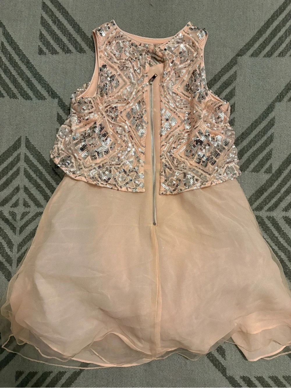 GB girls Blush Sequin Tulle Party Dress